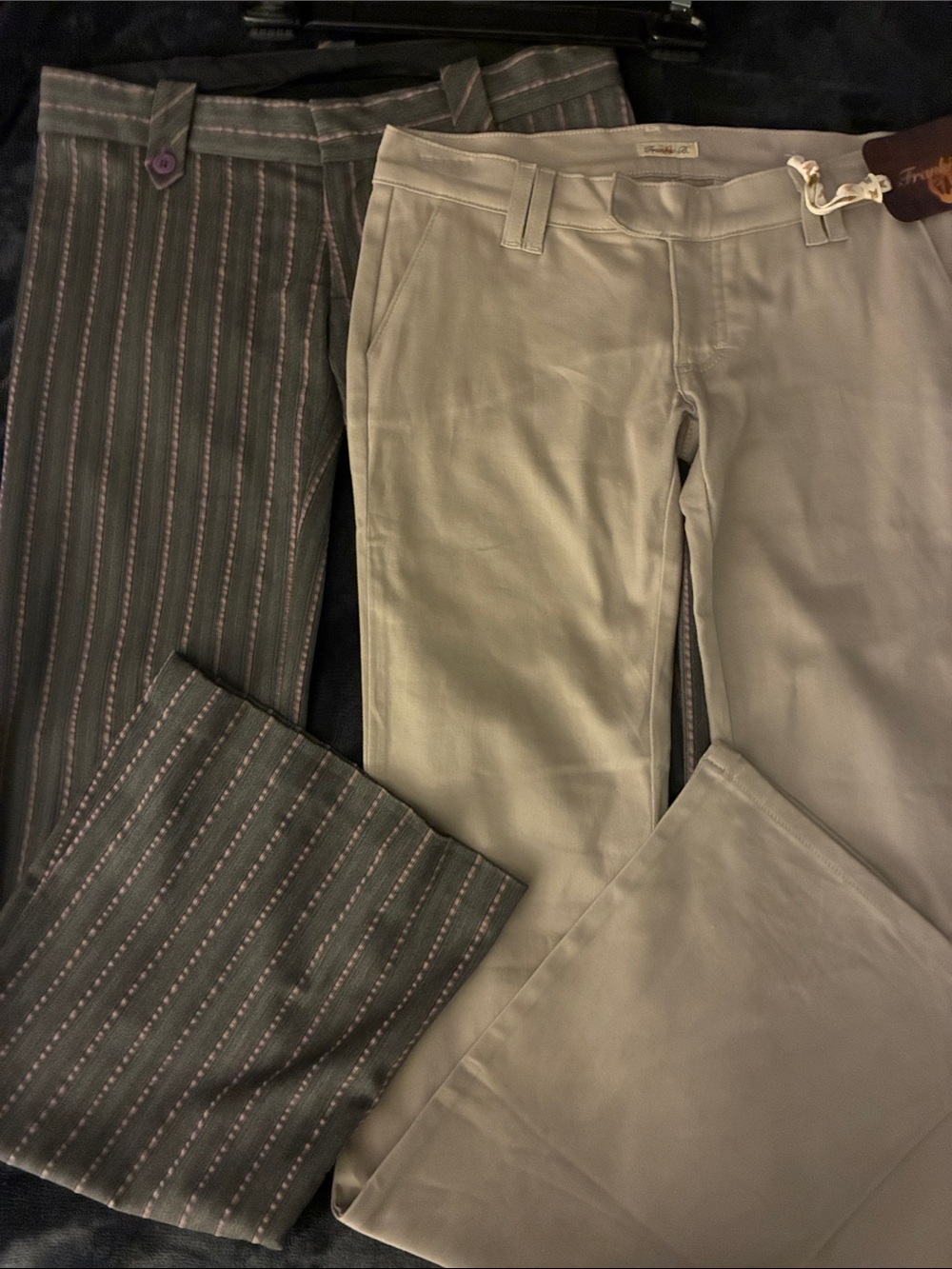 Frankie B SUPER RARE capri dress pants casual unique brown plaid ULTRA LOW RISE